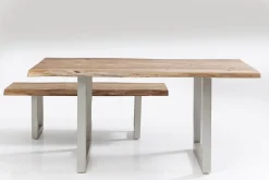 Discount KARE Design Stół Pure Nature 160x80 cm drewniano-srebrny - KARE