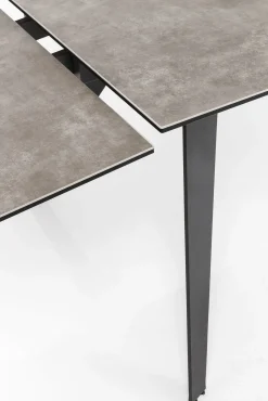 Online KARE Design Stół rozkładany Amsterdam 200-290x100 cm szary - nogi czarne - KARE