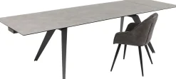 Online KARE Design Stół rozkładany Amsterdam 200-290x100 cm szary - nogi czarne - KARE