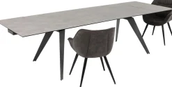 Online KARE Design Stół rozkładany Amsterdam 200-290x100 cm szary - nogi czarne - KARE