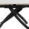 Clearance KARE Design Stół rozkładany blat ceramiczny biały podstawa stal czarna 120-180x90 cm - KARE