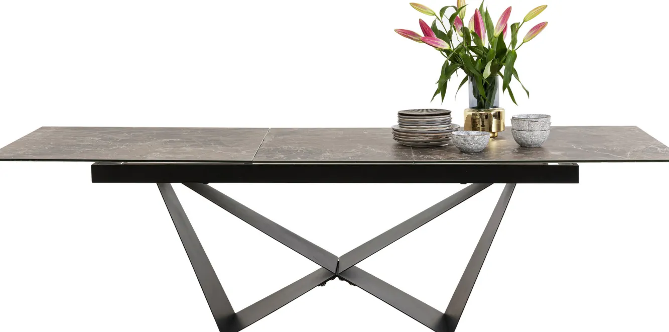 Sale KARE Design Stół rozkładany blat ceramika i szkło podstawa czarna 200-260x100 cm - KARE