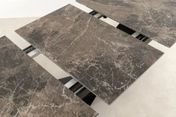 Sale KARE Design Stół rozkładany blat ceramika i szkło podstawa czarna 200-260x100 cm - KARE