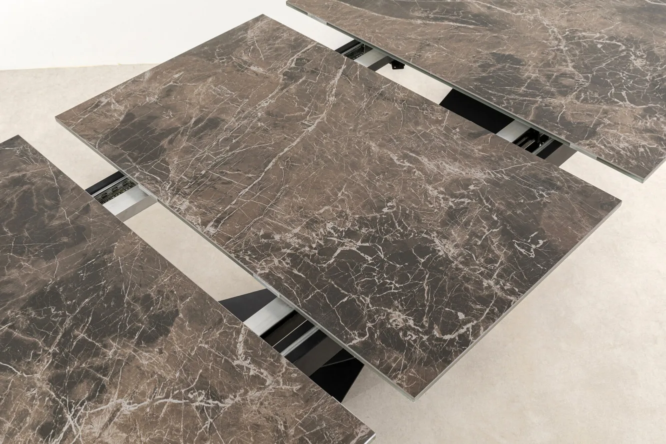 Sale KARE Design Stół rozkładany blat ceramika i szkło podstawa czarna 200-260x100 cm - KARE