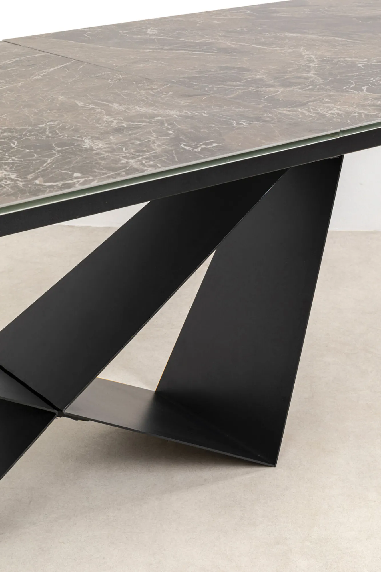 Sale KARE Design Stół rozkładany blat ceramika i szkło podstawa czarna 200-260x100 cm - KARE