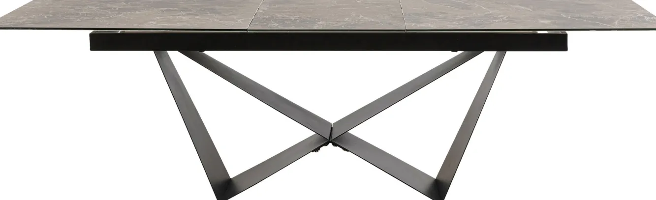 Sale KARE Design Stół rozkładany blat ceramika i szkło podstawa czarna 200-260x100 cm - KARE