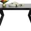 Best KARE Design Stół rozkładany blat czarny kamionkowy nogi stalowe 140-200x80 cm - KARE