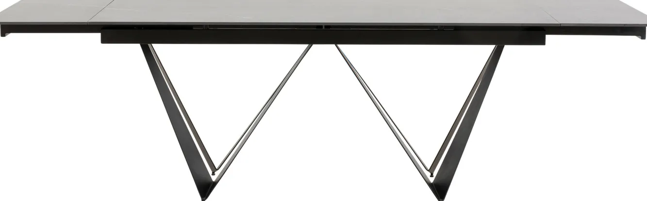 Discount KARE Design Stół rozkładany czarny blat ceramika nogi stalowe 180-260x90 cm - KARE