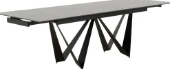 Discount KARE Design Stół rozkładany czarny blat ceramika nogi stalowe 180-260x90 cm - KARE