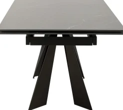 Discount KARE Design Stół rozkładany czarny blat ceramika nogi stalowe 180-260x90 cm - KARE