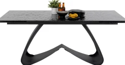 New KARE Design Stół rozkładany do jadalni w kolorze czarnym szkło i stal 180-260x95 cm - KARE