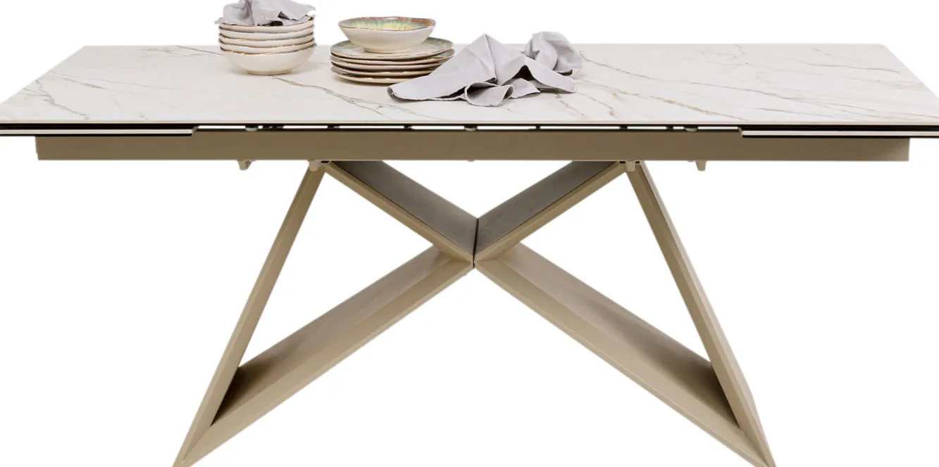 Clearance KARE Design Stół rozkładany Nelly Greige 180(40+40)x90cm - KARE