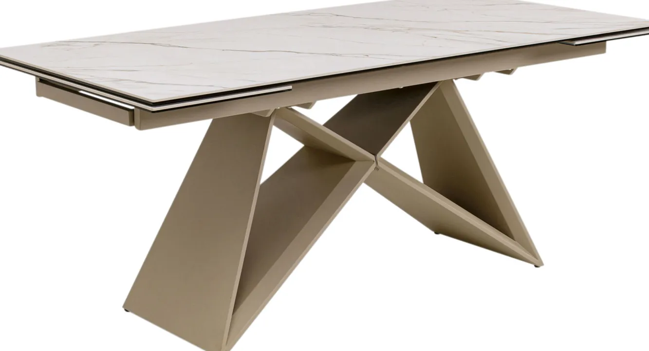 Clearance KARE Design Stół rozkładany Nelly Greige 180(40+40)x90cm - KARE