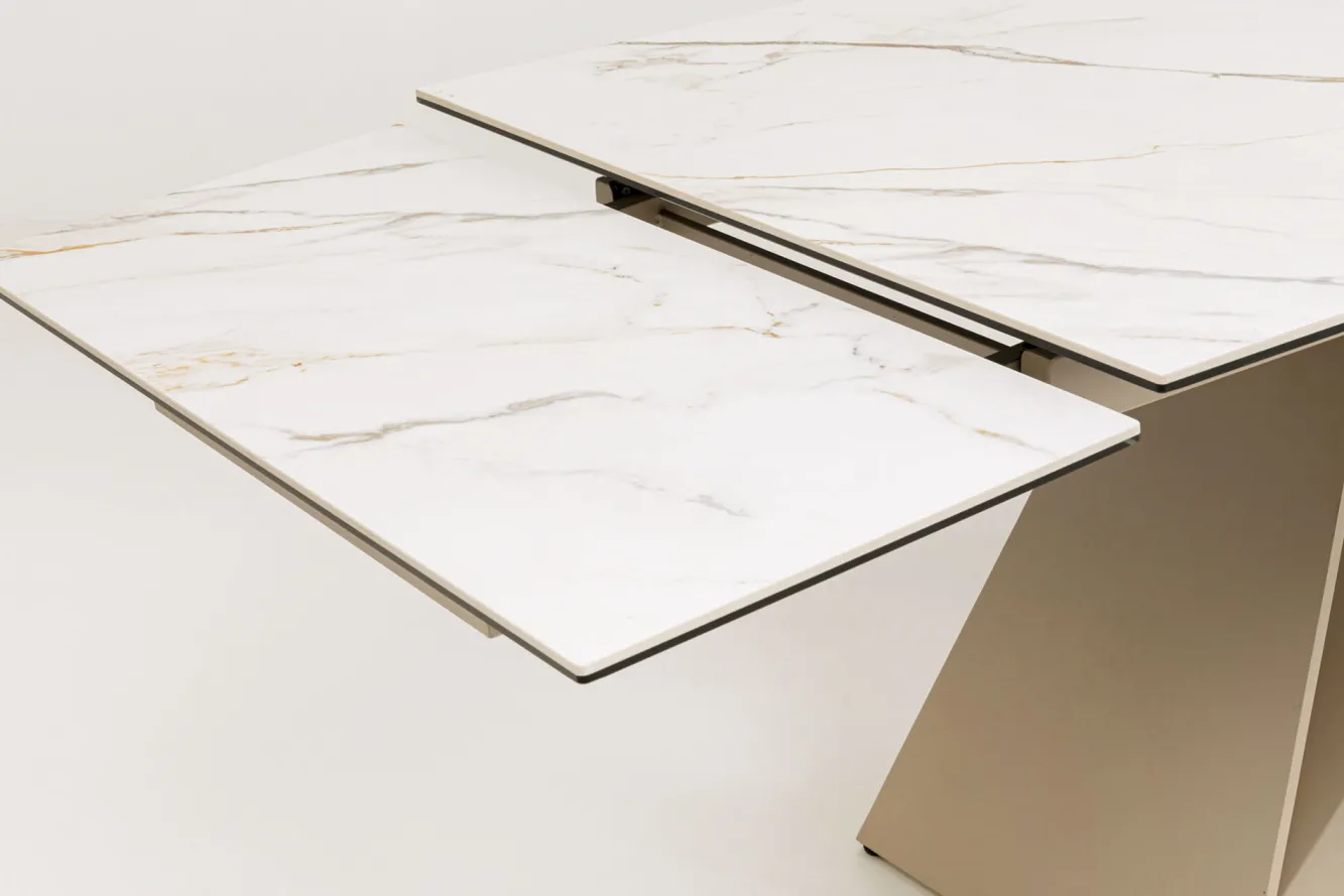 Clearance KARE Design Stół rozkładany Nelly Greige 180(40+40)x90cm - KARE