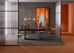 Discount KARE Design Stół rozkładany Novel 180-260x90 cm czarny - blat ceramika - KARE