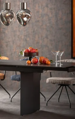 Discount KARE Design Stół rozkładany Novel 180-260x90 cm czarny - blat ceramika - KARE