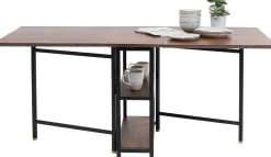 Clearance KARE Design Stół rozkładany Ravello 175x80 cm sheesham brązowy - nogi czarne - KARE