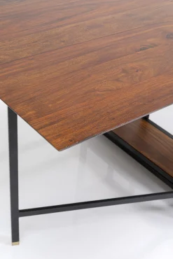 Clearance KARE Design Stół rozkładany Ravello 175x80 cm sheesham brązowy - nogi czarne - KARE