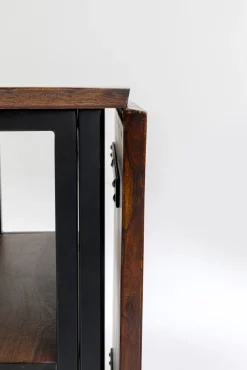 Clearance KARE Design Stół rozkładany Ravello 175x80 cm sheesham brązowy - nogi czarne - KARE