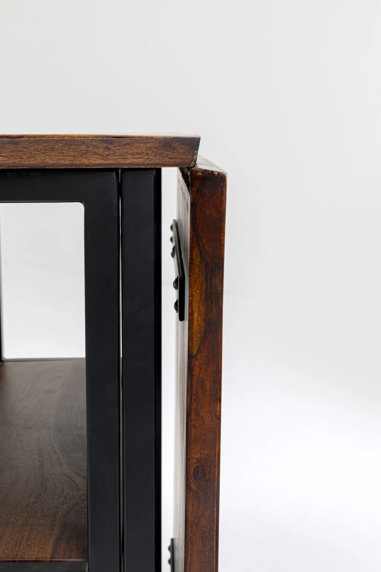 Clearance KARE Design Stół rozkładany Ravello 175x80 cm sheesham brązowy - nogi czarne - KARE