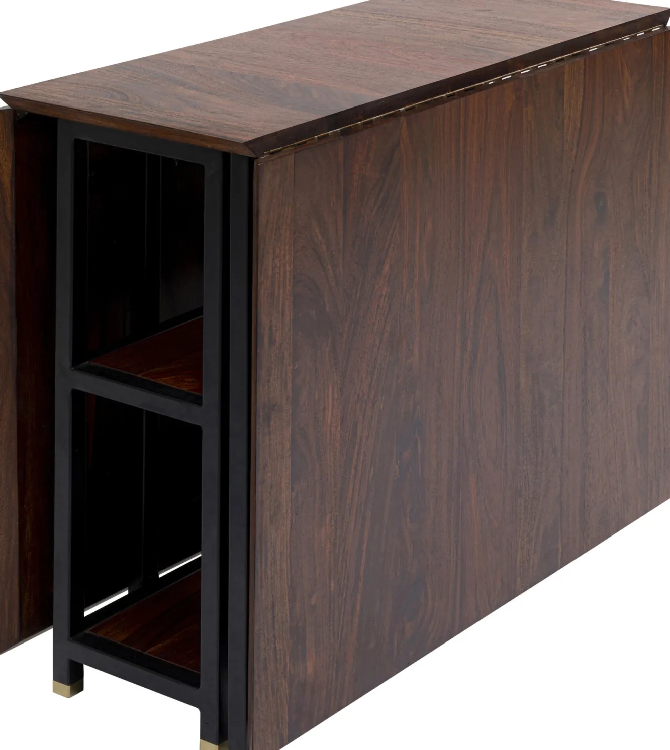 Clearance KARE Design Stół rozkładany Ravello 175x80 cm sheesham brązowy - nogi czarne - KARE