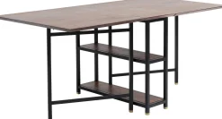 Clearance KARE Design Stół rozkładany Ravello 175x80 cm sheesham brązowy - nogi czarne - KARE