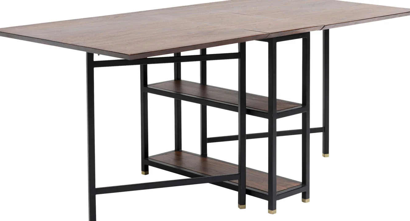 Clearance KARE Design Stół rozkładany Ravello 175x80 cm sheesham brązowy - nogi czarne - KARE