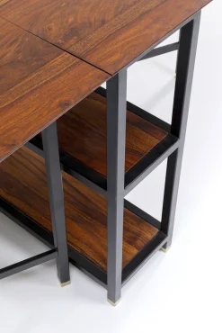 Clearance KARE Design Stół rozkładany Ravello 175x80 cm sheesham brązowy - nogi czarne - KARE