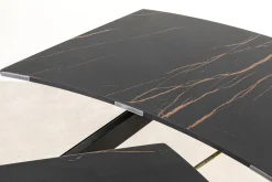 Sale KARE Design Stół rozkładany z ceramicznym blatem nogi czarne 120-180x90 cm - KARE