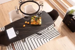 Sale KARE Design Stół rozkładany z ceramicznym blatem nogi czarne 120-180x90 cm - KARE