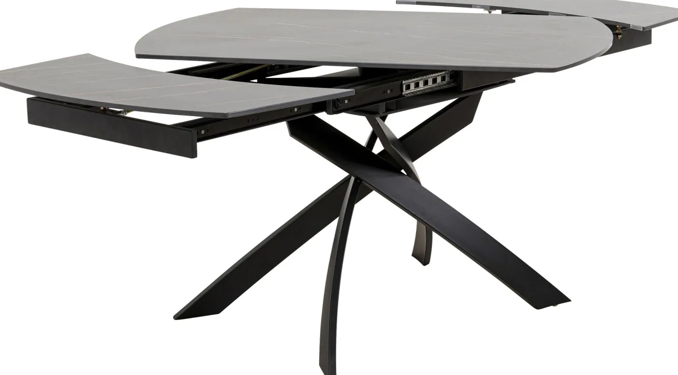 Sale KARE Design Stół rozkładany z ceramicznym blatem nogi czarne 120-180x90 cm - KARE