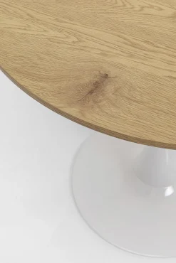 Discount KARE Design Stół skandynawski w okleinie dębowej noga biała Ø80 cm - KARE