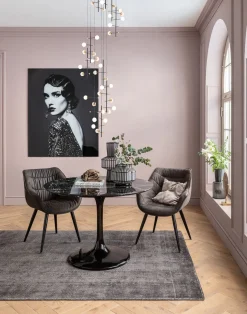 Best KARE Design Stół Solo Marble ∅110x76 cm czarny - KARE