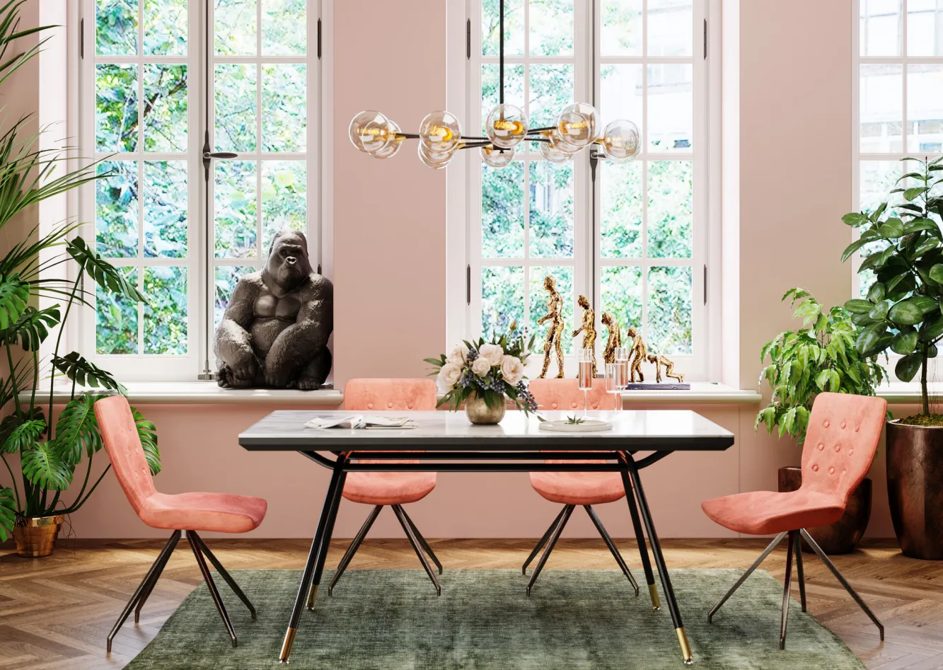 New KARE Design Stół South Beach 160x90 cm blat szklany - KARE