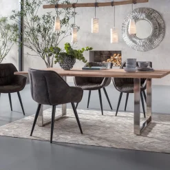 Online KARE Design Stół Symphony 200x100 cm akacja nogi chromowe - KARE