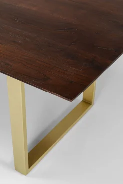 Best KARE Design Stół Symphony 180x90 cm ciemnobrązowy - nogi złote - KARE