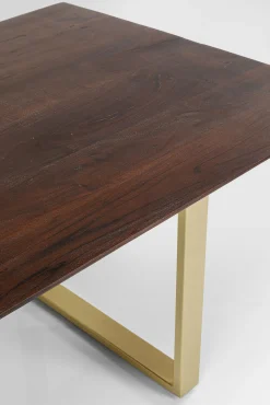 Best KARE Design Stół Symphony 180x90 cm ciemnobrązowy - nogi złote - KARE