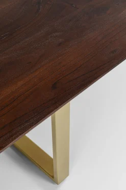 Best KARE Design Stół Symphony 180x90 cm ciemnobrązowy - nogi złote - KARE
