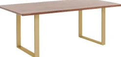Best KARE Design Stół Symphony 180x90 cm ciemnobrązowy - nogi złote - KARE