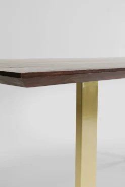 Best KARE Design Stół Symphony 180x90 cm ciemnobrązowy - nogi złote - KARE