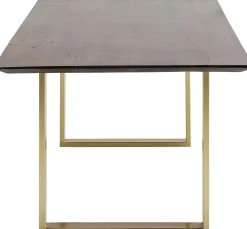 Discount KARE Design Stół Symphony 200x100 cm ciemnobrązowy - nogi złote - KARE