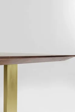 Discount KARE Design Stół Symphony 200x100 cm ciemnobrązowy - nogi złote - KARE