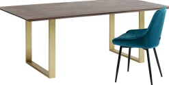 Discount KARE Design Stół Symphony 200x100 cm ciemnobrązowy - nogi złote - KARE