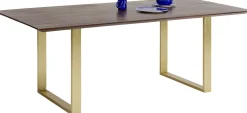 Fashion KARE Design Stół Symphony 160x80 cm ciemnobrązowy - nogi złote - KARE