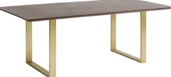 Fashion KARE Design Stół Symphony 160x80 cm ciemnobrązowy - nogi złote - KARE