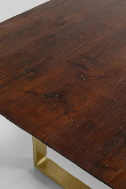 Fashion KARE Design Stół Symphony 160x80 cm ciemnobrązowy - nogi złote - KARE