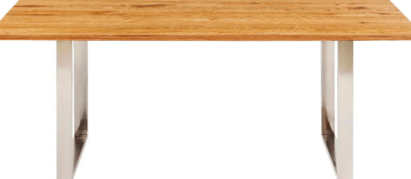 Discount KARE Design Stół Symphony 180x90 cm dąb - nogi chromowe - KARE