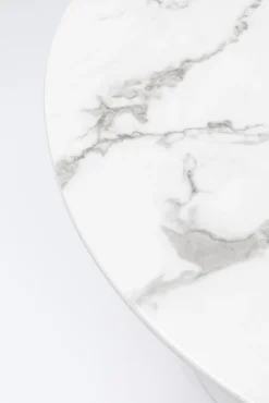 Hot KARE Design Stół Veneto Ø110 cm biały - blat marmur - KARE