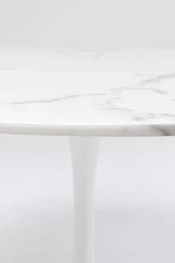 Hot KARE Design Stół Veneto Ø110 cm biały - blat marmur - KARE