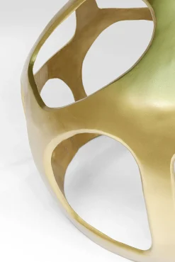 Hot KARE Design Stół Volcano Ø120 cm złoty - blat szklany przydymiony - KARE